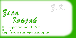 zita kopjak business card