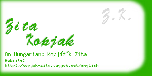 zita kopjak business card